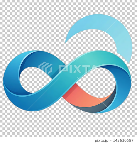 abstract ribbon logo with business card 142630587