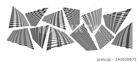 3D dynamic stripe line circuit perspective layer design set 3D dynamic stripe line circuit perspective layer design set 142630675