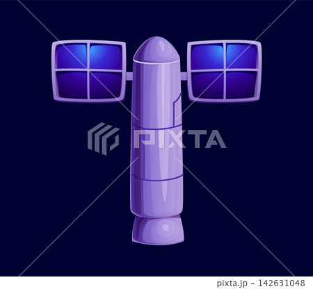 Cartoon space station or satellite font letter T. Cosmos exploration kids ABC typeface sign, universe discovery typeset vector element. Space research type letter or galaxy science font symbol Cartoon space station or satellite font letter T. Cosmos exploration kids ABC typeface sign, universe discovery typeset vector element. Space research type letter or galaxy science font symbol 142631048