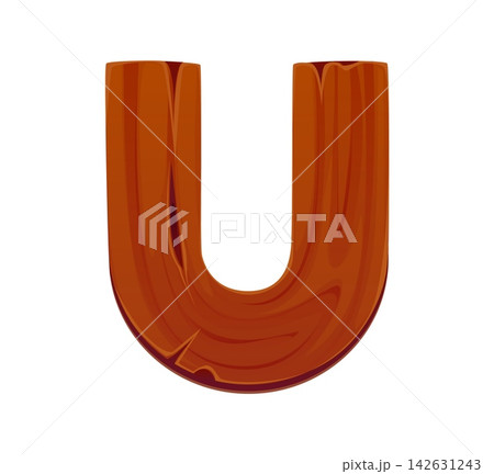 Cartoon wooden, rustic wood kids ABC type, font letter U. Rustic fence plank kids ABC typeface element, natural wood texture type vector font symbol. Timber typeset letter wooden sign Cartoon wooden, rustic wood kids ABC type, font letter U. Rustic fence plank kids ABC typeface element, natural wood texture type vector font symbol. Timber typeset letter wooden sign 142631243