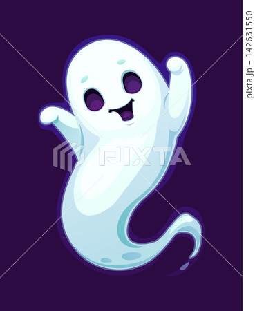 Halloween scary ghost creature cartoon character. Halloween scary ghost mascot, creepy flying phantom vector personage. Spooky monster or creature character with flying with happy smiling face Halloween scary ghost creature cartoon character. Halloween scary ghost mascot, creepy flying phantom vector personage. Spooky monster or creature character with flying with happy smiling face 142631550