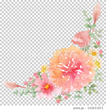 Watercolor, soft-touch flower frame material Watercolor, soft-touch flower frame material 142631871