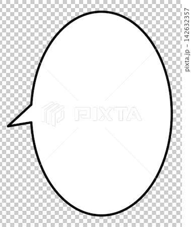 A simple, vertically elongated oval speech bubble with the nozzle on the left side. A simple, vertically elongated oval speech bubble with the nozzle on the left side. 142632357