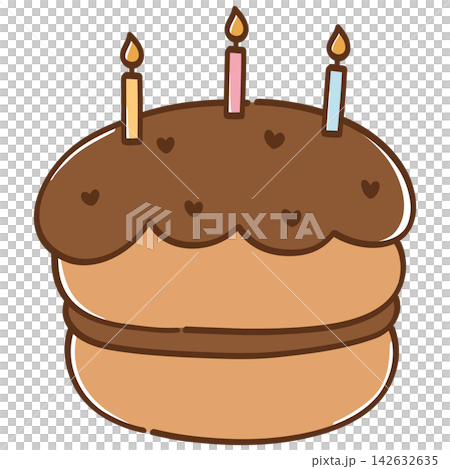Handdrawn Birthday Cake Illustration Handdrawn Birthday Cake Illustration 142632635