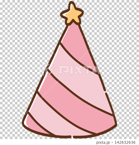 Handdrawn Pink Party Hat Illustration 142632636