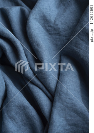 Blue Linen Fabric Texture Background 142632695