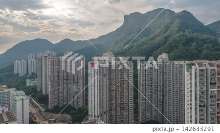 Hong Kong Aug 29 2026 Chuk Yuen Estate towers framed by Lion Rock Hong Kong Aug 29 2026 Chuk Yuen Estate towers framed by Lion Rock 142633291