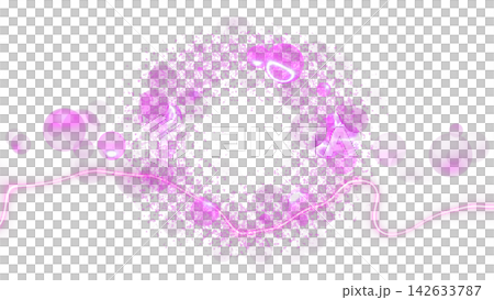 透明的粉紅色粒子環狀CG材質 142633787