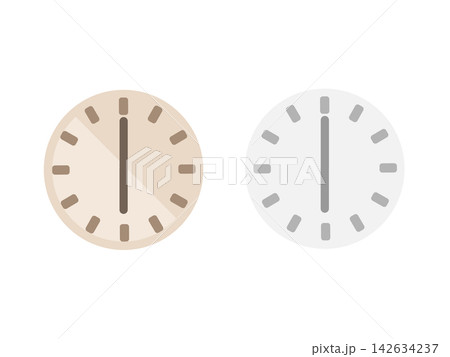 6時 18時 時計 時間 イラストセット 6時 18時 時計 時間 イラストセット 142634237