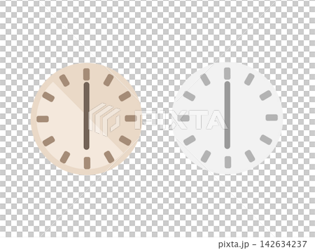 6時 18時 時計 時間 イラストセット 6時 18時 時計 時間 イラストセット 142634237