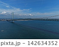 兵庫県淡路市・明石海峡大橋を望む夏の空撮写真 142634352