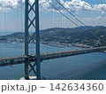 兵庫県淡路市・明石海峡大橋を望む夏の空撮写真 142634360