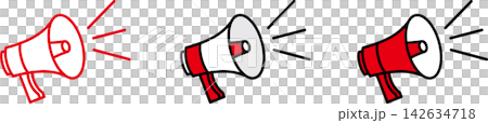 Megaphone icon (red) Megaphone icon (red) 142634718