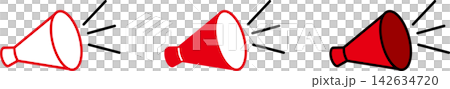 Megaphone/loudspeaker icon (red) 142634720