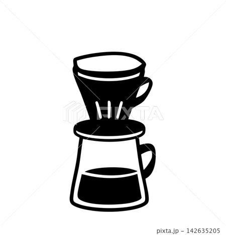 コーヒードリッパー　モノクロアイコン　黒 142635205