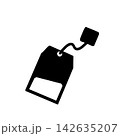 ティーバッグ　シンプルモノクロアイコン　黒 142635207