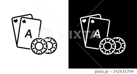 Playing Cards And Poker Chips Line Icon Set. Casino Gaming, Gambling, And Poker Night Outline Symbol Collection. Perfect For Casino Promotions And Game Night Events. Isolated Vector Illustration Playing Cards And Poker Chips Line Icon Set. Casino Gaming, Gambling, And Poker Night Outline Symbol Collection. Perfect For Casino Promotions And Game Night Events. Isolated Vector Illustration 142635704