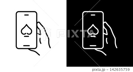 Smartphone With Spade Icon Line Set. Mobile Gaming, Online Casino, And Digital Card Games Outline Symbol Collection. Entertainment And Gambling Apps. Editable Stroke. Isolated Vector Illustration Smartphone With Spade Icon Line Set. Mobile Gaming, Online Casino, And Digital Card Games Outline Symbol Collection. Entertainment And Gambling Apps. Editable Stroke. Isolated Vector Illustration 142635759