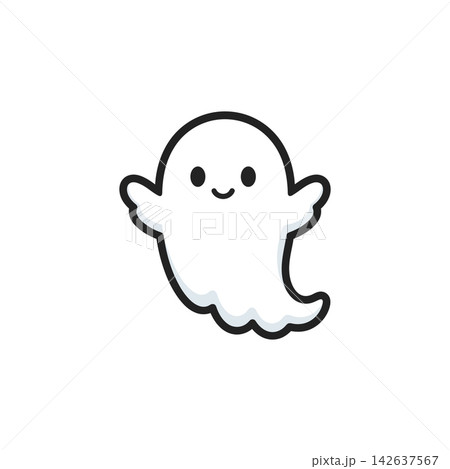 Cute smiling ghost cartoon character Cute smiling ghost cartoon character 142637567