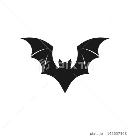 Black bat silhouette with open wings 142637568