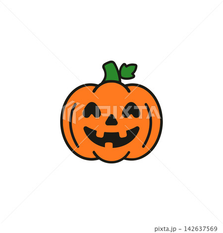 Cute Halloween jack o lantern pumpkin cartoon character Cute Halloween jack o lantern pumpkin cartoon character 142637569