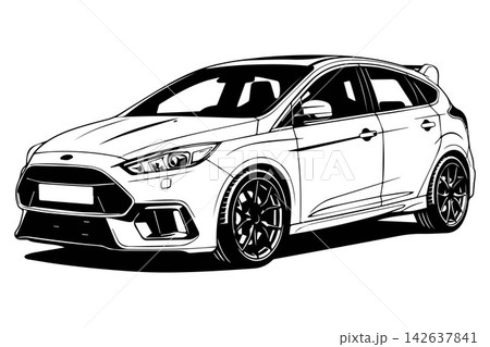 Ford Focus RS German hatchback family car isolated on white background 142637841