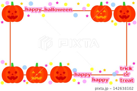 ハロウィーン　halloween　フレーム　ジャック・オー・ランタン　かぼちゃ　ホワイトスペース 142638102