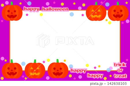 ハロウィーン　halloween　フレーム　ジャック・オー・ランタン　かぼちゃ　ホワイトスペース 142638103