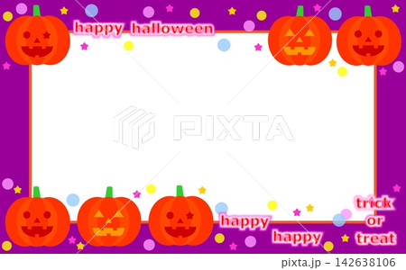 ハロウィーン　halloween　フレーム　ジャック・オー・ランタン　かぼちゃ　ホワイトスペース 142638106
