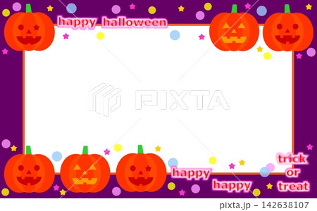 ハロウィーン　halloween　フレーム　ジャック・オー・ランタン　かぼちゃ　ホワイトスペース 142638107