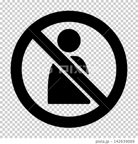 A person's prohibited icon indicating usage restrictions. 142639089