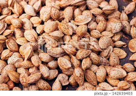 Fruit harvested on a farm, piled up and displayed for distribution and sale. Natural Chilean fruit. 142639403