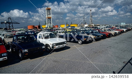 cars parked on the port 142639558