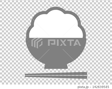 米飯圖示(白飯、碗和筷子) 米飯圖示(白飯、碗和筷子) 142639585