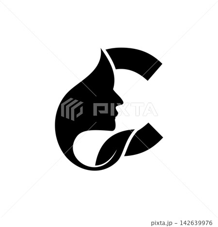 Initial C face beauty logo design templates 142639976