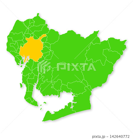愛知県と名古屋市の地図 142640772