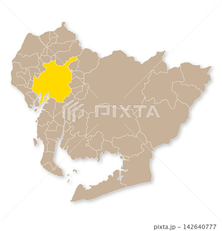 愛知県と名古屋市の地図 愛知県と名古屋市の地図 142640777