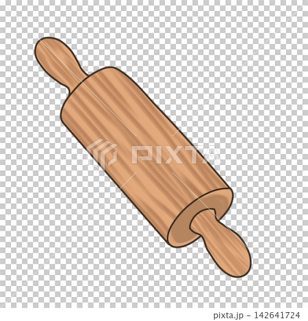 Wooden Rolling Pin Baking Tool Flat Illustration Wooden Rolling Pin Baking Tool Flat Illustration 142641724