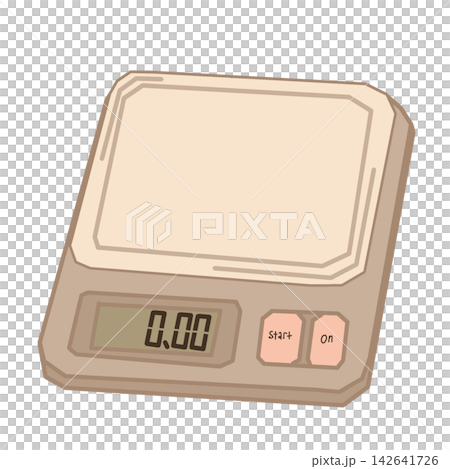 Digital Kitchen Scale Flat Illustration Digital Kitchen Scale Flat Illustration 142641726
