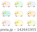 年賀状素材　ひつじのイラストセット 142641955