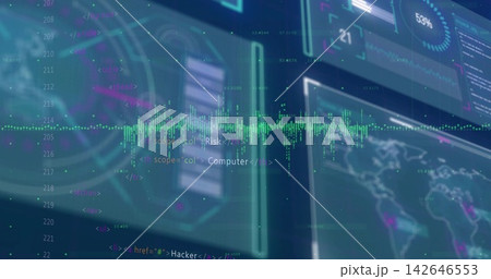 Displaying bright green waveform pulsing across virtual HUD, showing XML tags and map nodes 142646553