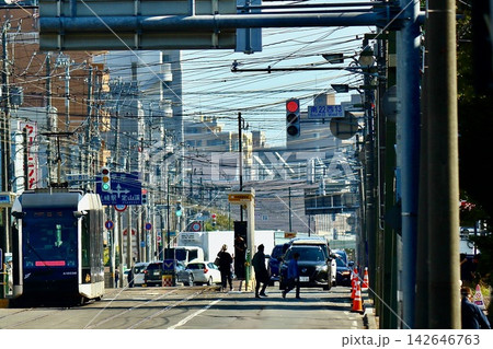 札幌の街並み、電車通り 札幌の街並み、電車通り 142646763