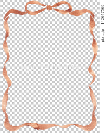 Ribbon frame painted in watercolor Ribbon frame painted in watercolor 142647569