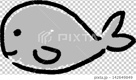 A cute and whimsical line drawing illustration of a sperm whale. A cute and whimsical line drawing illustration of a sperm whale. 142649849