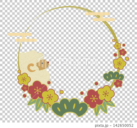 2027 Year of the Sheep: Pine, Bamboo, Plum, and Sheep-themed Japanese-style brushstroke circle frame 03 2027 Year of the Sheep: Pine, Bamboo, Plum, and Sheep-themed Japanese-style brushstroke circle frame 03 142650052
