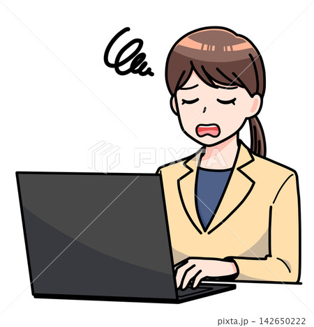 パソコン作業で困っている女性 142650222