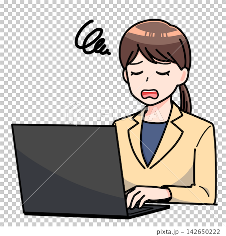 パソコン作業で困っている女性 142650222