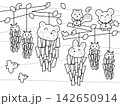 ミノムシと動物たちの塗り絵 142650914