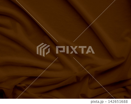 Brown silk cloth curtain pattern dark coffee color wall old textile canvas template business halloween background. 142651688