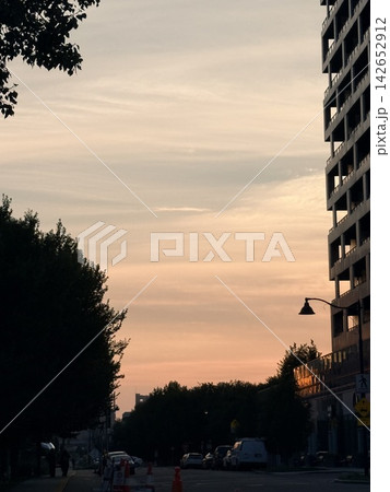 夕暮れ時のカルガリーの街並み 夕暮れ時のカルガリーの街並み 142652912